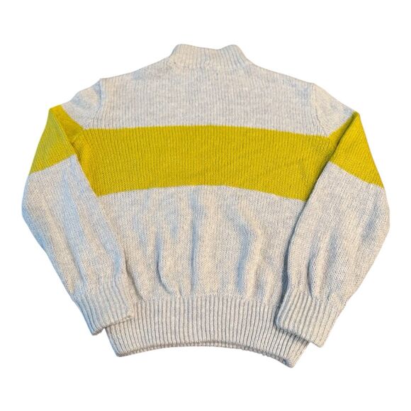 Aerie Oh So Soft Mock Neck Yellow Stripe Chunky Sweater Size XS NWT - Picture 10 of 11